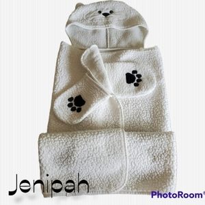 Cozy Critter Polar Bear Baby Toddler Towel Wrap Blanket